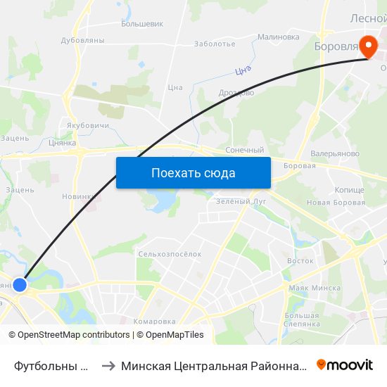 Футбольны Манеж to Минская Центральная Районная Больница map