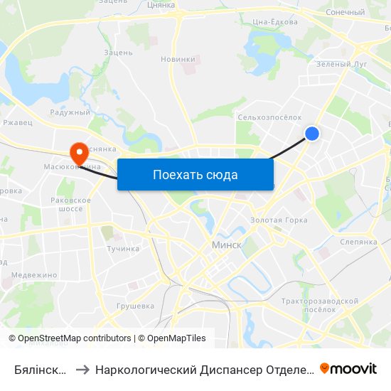 Бялінскага to Наркологический Диспансер Отделение 5 map