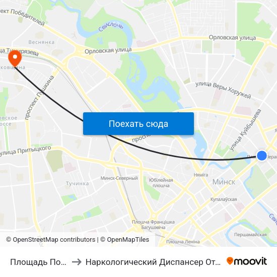 Площадь Победы to Наркологический Диспансер Отделение 5 map