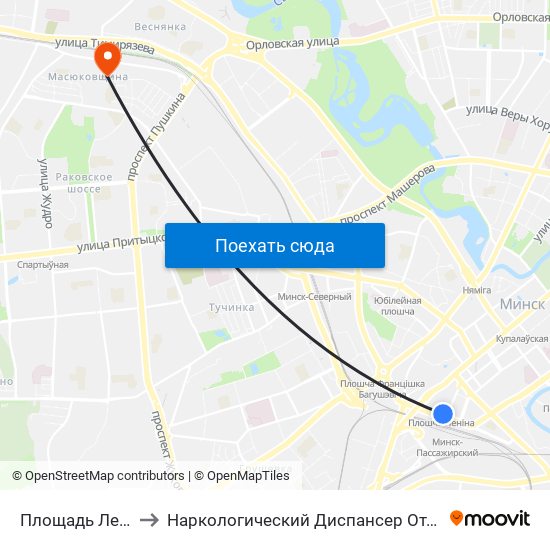 Площадь Ленина to Наркологический Диспансер Отделение 5 map