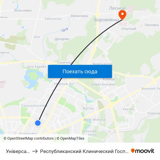 Універсам Рыга to Республиканский Клинический Госпиталь Инвалидов Вов map