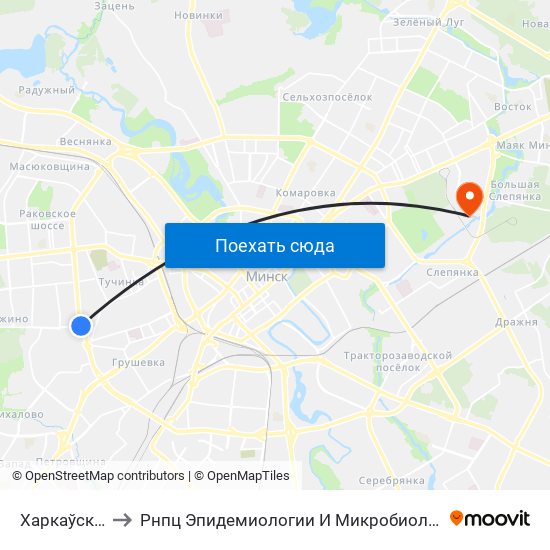 Харкаўская to Рнпц Эпидемиологии И Микробиологии map