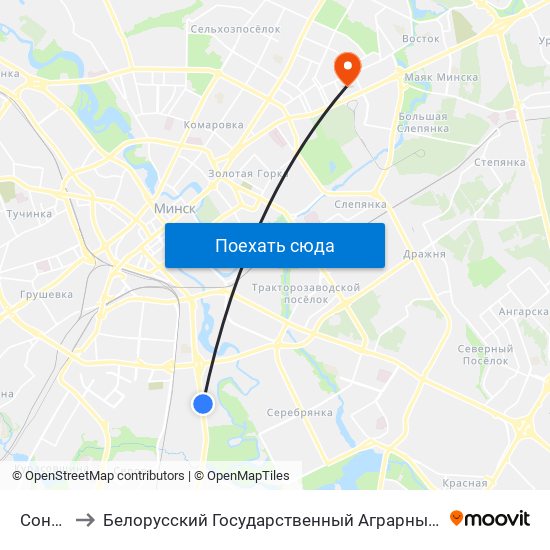 Сонечная to Белорусский Государственный Аграрный Технический Университет map