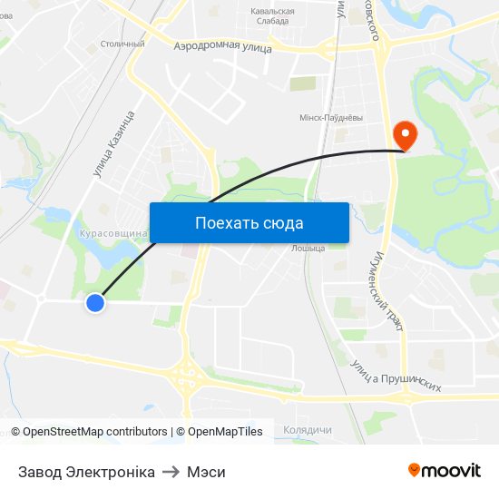 Завод Электроніка to Мэси map