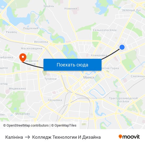 Калініна to Колледж Технологии И Дизайна map