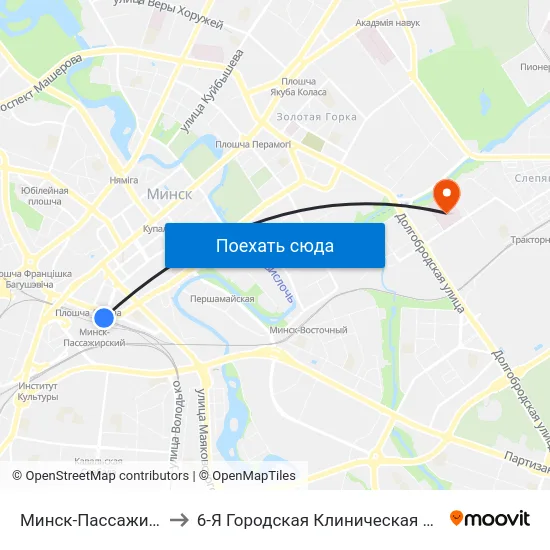 Минск-Пассажирский to 6-Я Городская Клиническая Больница map