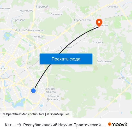 Катоўскага to Республиканский Научно-Практический Центр Медицинской Экспертизы И Реабилитации map