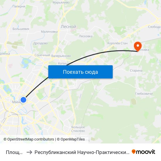 Площадь Победы to Республиканский Научно-Практический Центр Медицинской Экспертизы И Реабилитации map