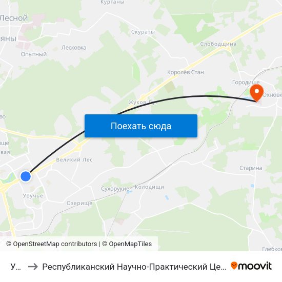 Уручье to Республиканский Научно-Практический Центр Медицинской Экспертизы И Реабилитации map