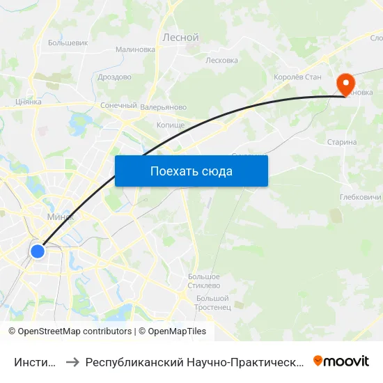 Институт Культуры to Республиканский Научно-Практический Центр Медицинской Экспертизы И Реабилитации map