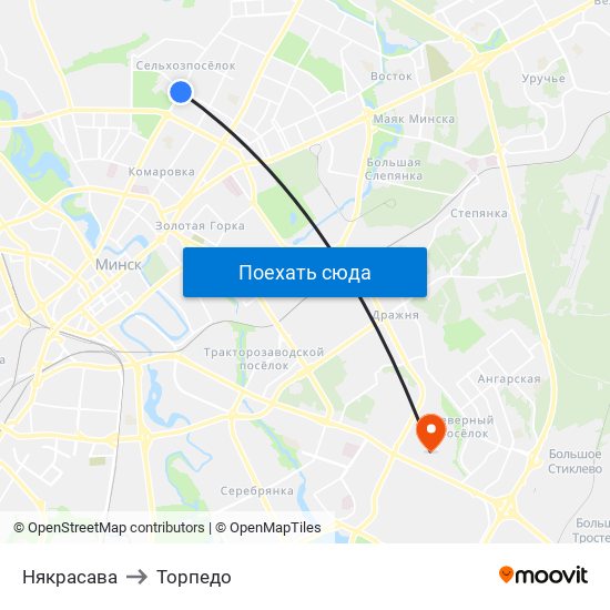 Някрасава to Торпедо map