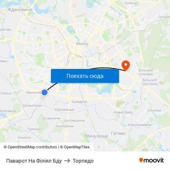 Паварот На Філіял Бду to Торпедо map