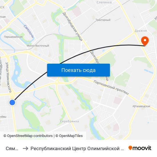 Сямёнава to Республиканский Центр Олимпийской Подготовки Единоборств map