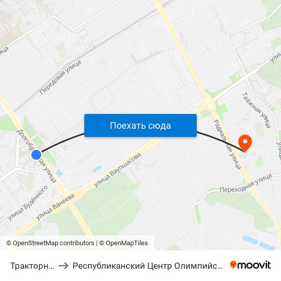 Тракторный Завод to Республиканский Центр Олимпийской Подготовки Единоборств map