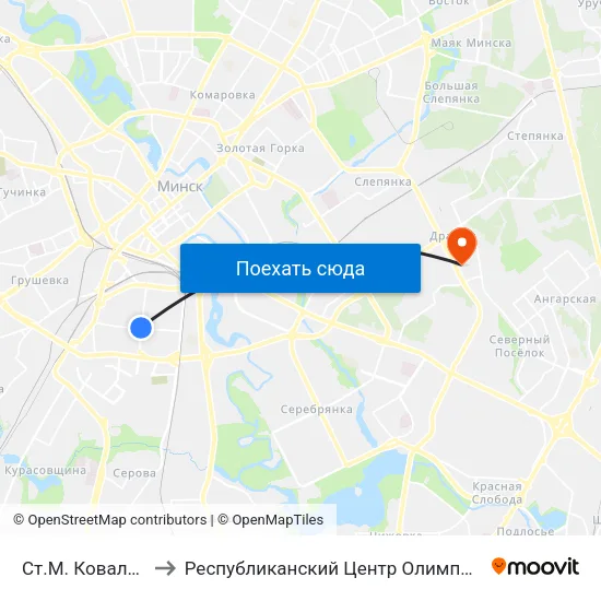 Ст.М. Ковальская Слобода to Республиканский Центр Олимпийской Подготовки Единоборств map