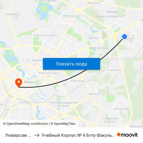 Універсам Першамайскі to Учебный Корпус № 4 Бгпу Факультет Эстетического Образования map