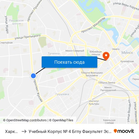 Харкаўская to Учебный Корпус № 4 Бгпу Факультет Эстетического Образования map