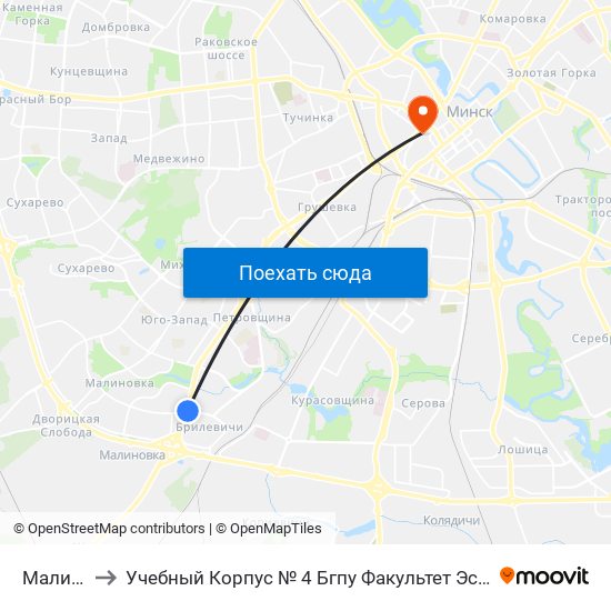 Малиновка to Учебный Корпус № 4 Бгпу Факультет Эстетического Образования map
