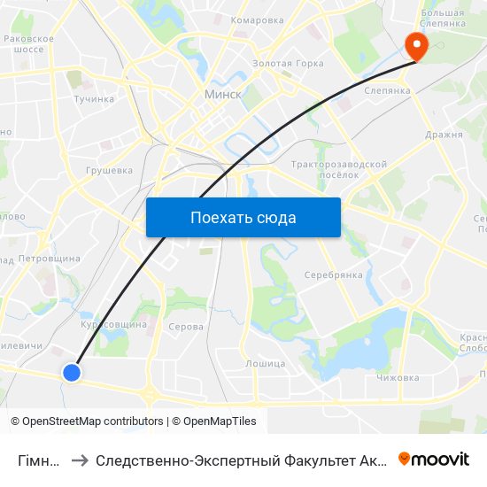 Гімназія to Следственно-Экспертный Факультет Академии Мвд map