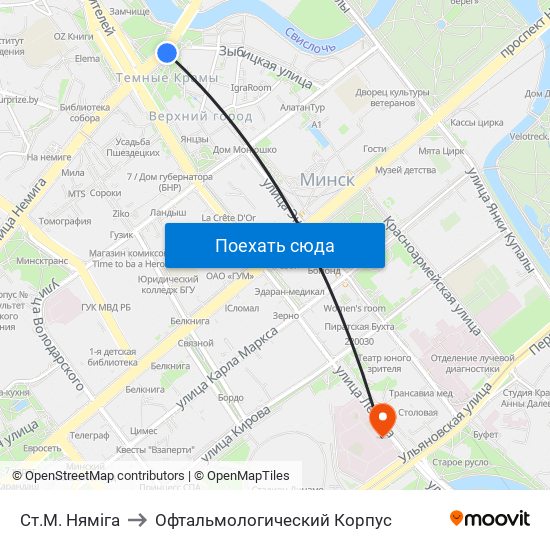 Ст.М. Няміга to Офтальмологический Корпус map