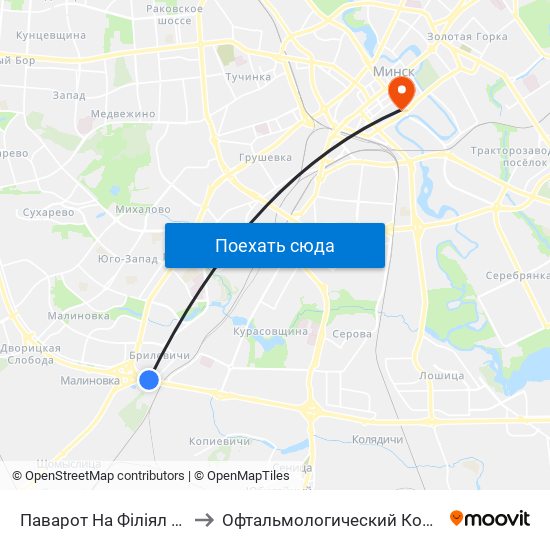 Паварот На Філіял Бду to Офтальмологический Корпус map