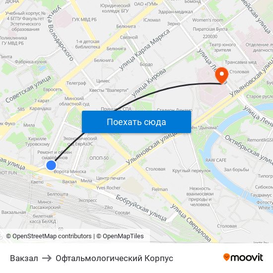 Вакзал to Офтальмологический Корпус map