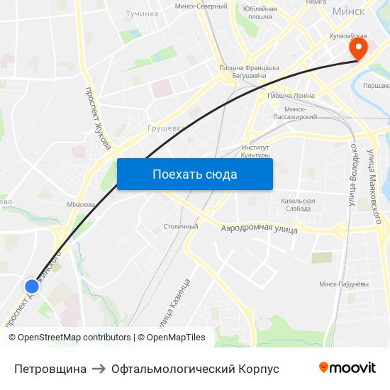 Петровщина to Офтальмологический Корпус map