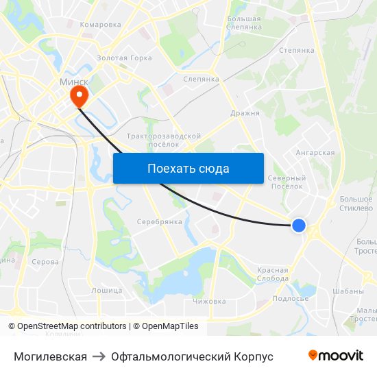 Могилевская to Офтальмологический Корпус map