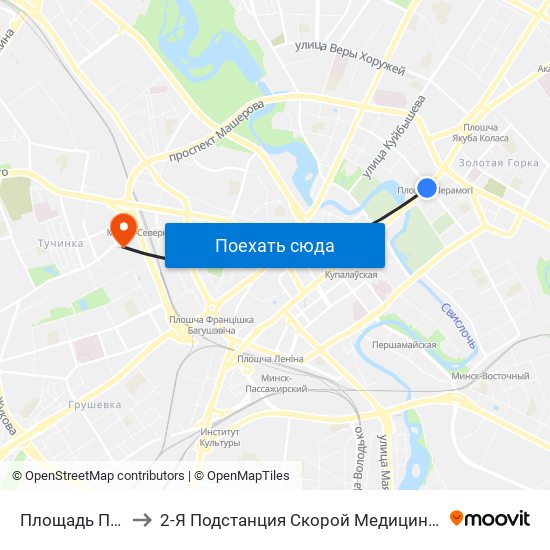 Площадь Победы to 2-Я Подстанция Скорой Медицинской Помощи map