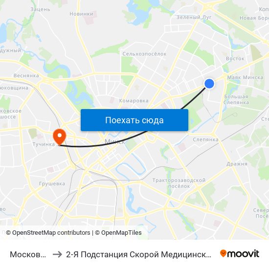 Московская to 2-Я Подстанция Скорой Медицинской Помощи map