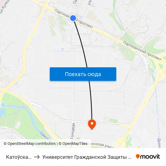 Катоўскага to Университет Гражданской Защиты Мчс map