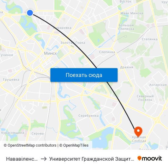 Нававіленская to Университет Гражданской Защиты Мчс map