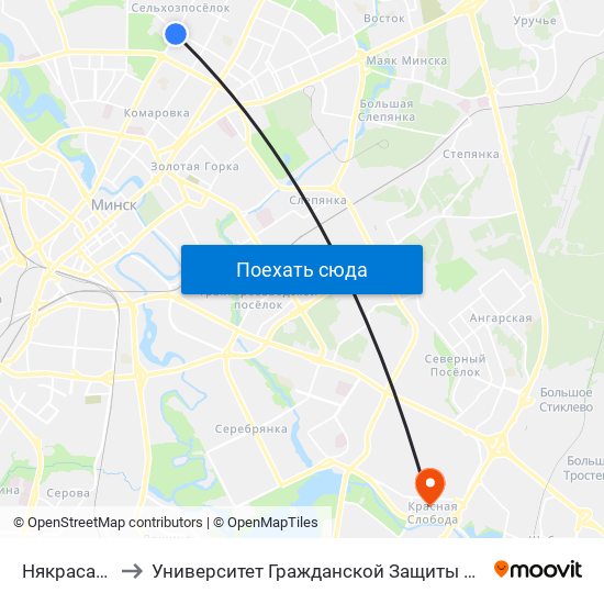 Някрасава to Университет Гражданской Защиты Мчс map