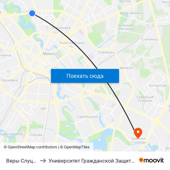 Веры Слуцкай to Университет Гражданской Защиты Мчс map