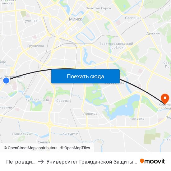 Петровщина to Университет Гражданской Защиты Мчс map