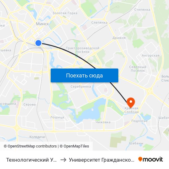 Технологический Университет to Университет Гражданской Защиты Мчс map