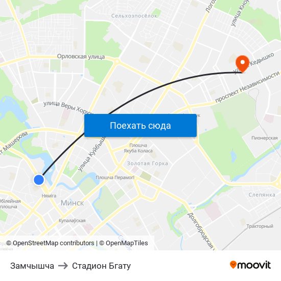 Замчышча to Стадион Бгату map
