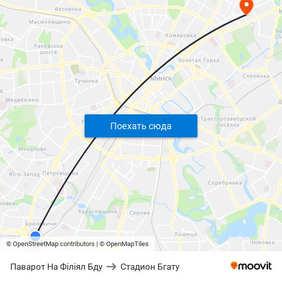 Паварот На Філіял Бду to Стадион Бгату map