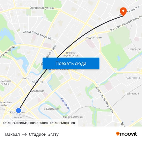 Вакзал to Стадион Бгату map
