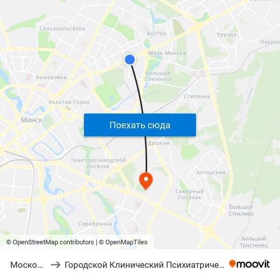 Московская to Городской Клинический Психиатрический Диспансер map