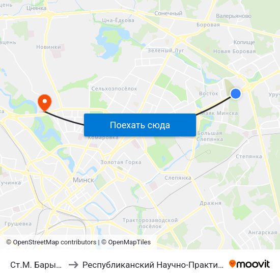 Ст.М. Барысаўскі Тракт to Республиканский Научно-Практический Центр „Мать И Дитя“ map