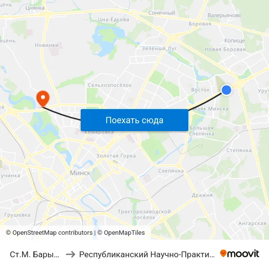 Ст.М. Барысаўскі Тракт to Республиканский Научно-Практический Центр „Мать И Дитя“ map