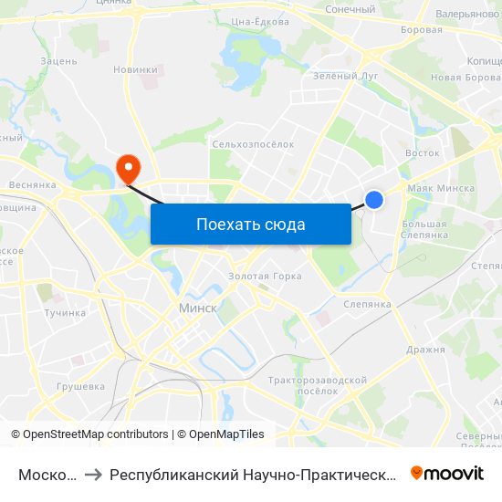 Московская to Республиканский Научно-Практический Центр „Мать И Дитя“ map