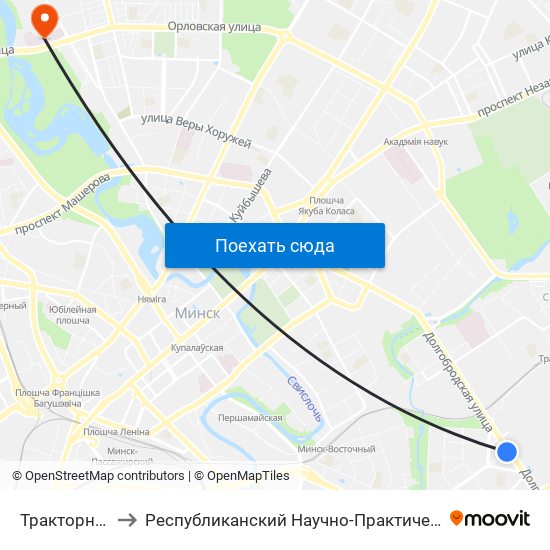 Тракторный Завод to Республиканский Научно-Практический Центр „Мать И Дитя“ map
