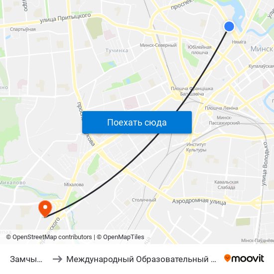 Замчышча to Международный Образовательный Центр map