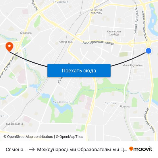 Сямёнава to Международный Образовательный Центр map