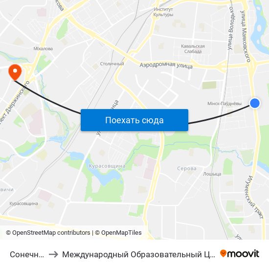 Сонечная to Международный Образовательный Центр map