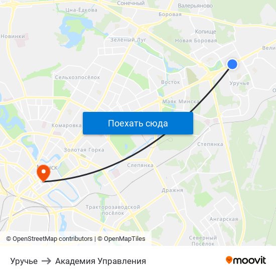 Уручье to Академия Управления map