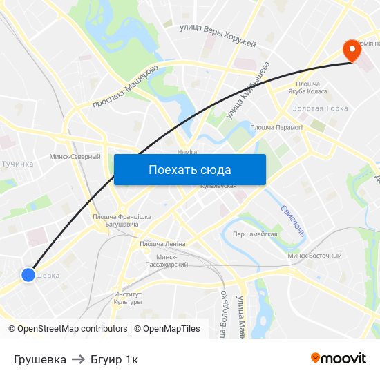 Грушевка to Бгуир 1к map