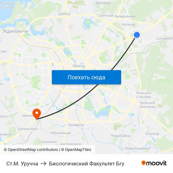 Ст.М. Уручча to Биологический Факультет Бгу map